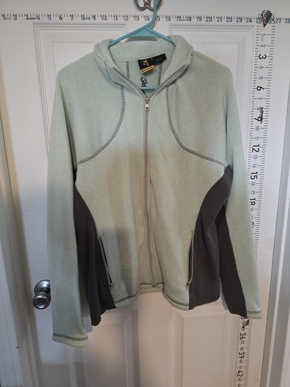 Browning Zip-Up Hooded Jacket in Sage Green and Charcoal